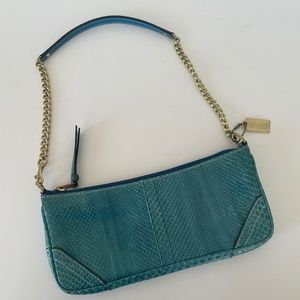 Vintage Coach ~ Rare ~ Python ~ Teal Clutch ~ No. E05E-8A86